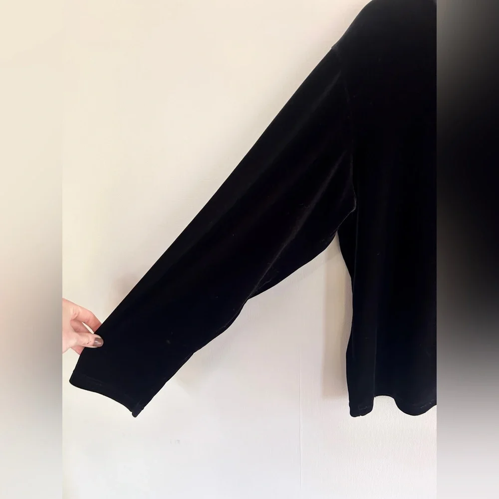 Y2K NY&CO Black Velvet Button Front Cardigan Whimsigoth Fairy Grunge 90s | Sz L